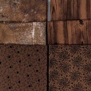 Brown Fat Quarters Set of 6: Moda, Northcotty, Marcus Fabrics